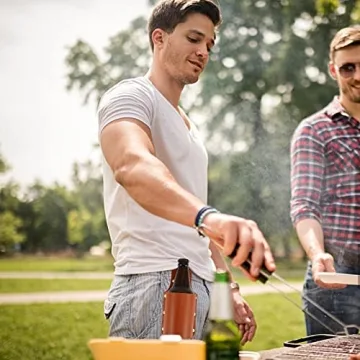 Leather Beer Holster Belt Hands-Free Drink Holder Outdoor