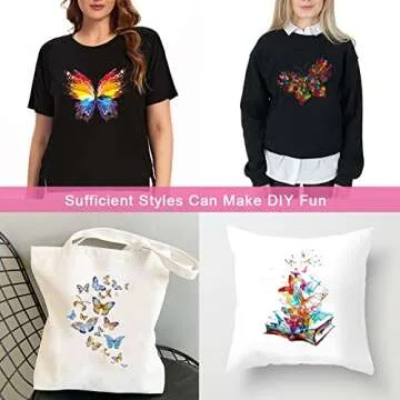 Colorful Butterfly Iron-On Stickers for Custom DIY Crafts