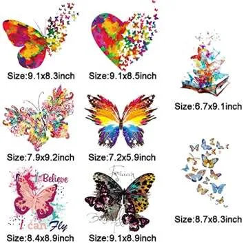 Colorful Butterfly Iron-On Stickers for Custom DIY Crafts