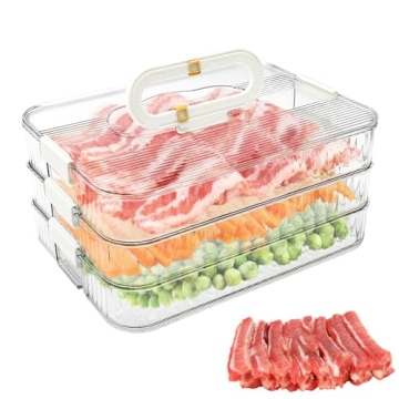 Deli Meat Container for Fridge: 3 Layer Storage Box for Cheese and Meats