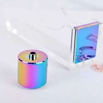 Rainbow Adhesive Tape Dispenser Clear Acrylic Body Desktop Tape Holder 1" Colorful Metal Core for Your Desk and Office Supplies