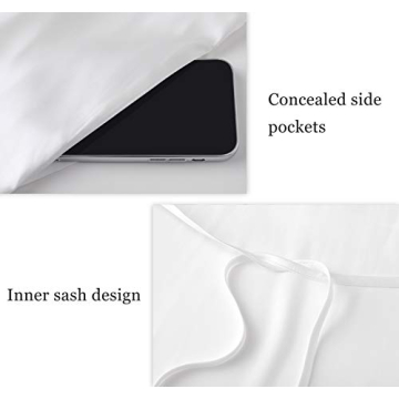 Elegant Satin Kimono Robe with Ostrich Feather Trim