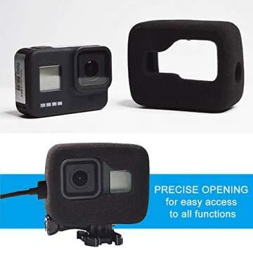 Noise reducing Foam Sponge Windproof case for GoPro Hero 8 Black Camera,Reducing Wind Noise for Optimal Recording for Gopro Hero 8 Case Cover