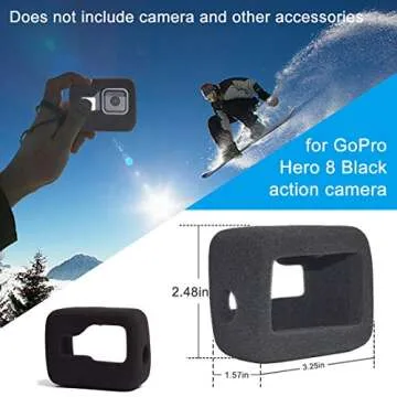 Noise reducing Foam Sponge Windproof case for GoPro Hero 8 Black Camera,Reducing Wind Noise for Optimal Recording for Gopro Hero 8 Case Cover