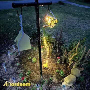 Anordsem Solar Watering Can Lights: Butterfly Hanging Lanterns Outdoor Waterproof for Garden Yard Patio Decor Outside - Christmas Birthday Gifts for Women Mom Grandma
