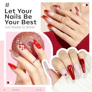 Modelones Red Gel Nail Polish Set - 6 Trendy Colors