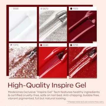 Modelones Red Gel Nail Polish Set - 6 Trendy Colors
