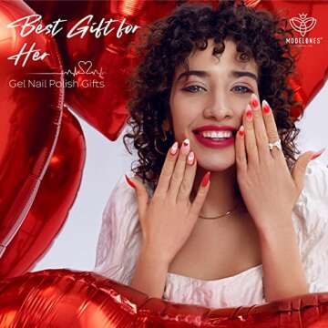 Modelones Red Gel Nail Polish Set - 6 Trendy Colors
