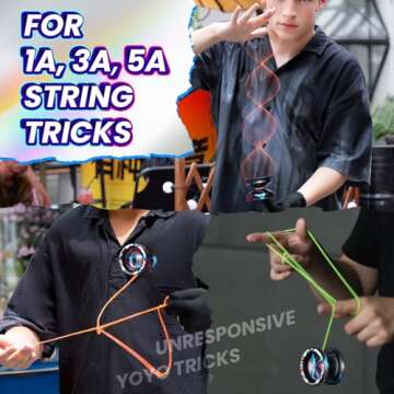 MAGICYOYO V3 Yoyo Professional Responsive Yoyo for Kids, Unresponsive Yoyo for Adults, Metal Professional Yoyo + 12 Yoyo Strings, Yo-Yo Accessory