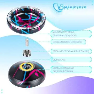 MAGICYOYO V3 Yoyo Professional Responsive Yoyo for Kids, Unresponsive Yoyo for Adults, Metal Professional Yoyo + 12 Yoyo Strings, Yo-Yo Accessory