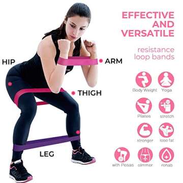 KIKOMO Booty Bands for Women Anti Slip, Resistance Bands for Legs and Butt Resistance Loop Bands Glute Bands for Physical Therapy, Rehab, Exercise, Home Fitness, Yoga and More (5 Colors)