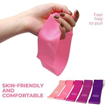 KIKOMO Booty Bands for Women Anti Slip, Resistance Bands for Legs and Butt Resistance Loop Bands Glute Bands for Physical Therapy, Rehab, Exercise, Home Fitness, Yoga and More (5 Colors)