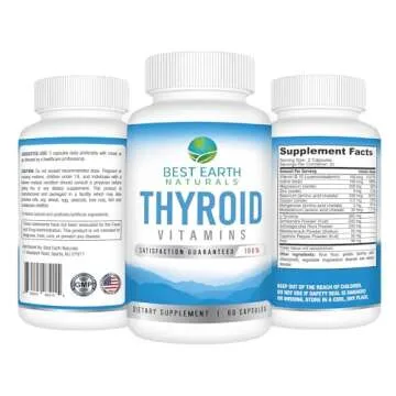 Best Earth Naturals Thyroid Support Supplement for Women and Men - 60 Capsules