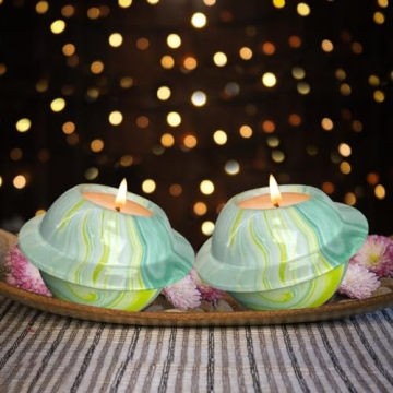 Premium Citronella Candle in Green Ceramic for Outdoors