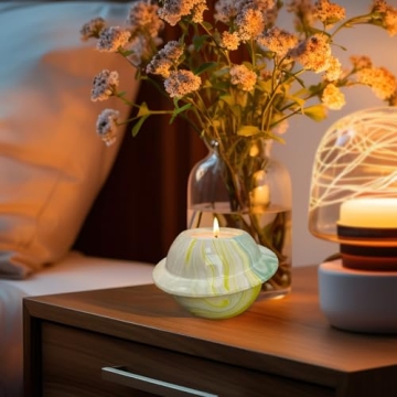 Premium Citronella Candle in Green Ceramic for Outdoors