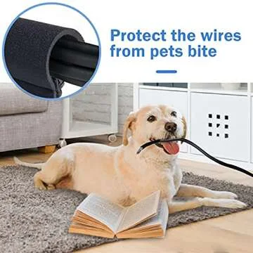 JOTO 4 Pack Cable Management Sleeve, 19-20 Inches Cord Organizer System with Zipper for TV Computer Office Home Entertainment, Flexible Cable Sleeve Wrap Cover Wire Hider System -Black