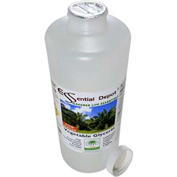 Glycerin Vegetable - 1 Quart (43 oz.) - Non GMO - Sustainable Palm Based - USP - Kosher - Pure - Pharmaceutical Grade - Safety Sealed HDPE Container with resealable Cap