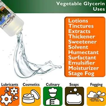 Glycerin Vegetable - 1 Quart (43 oz.) - Non GMO - Sustainable Palm Based - USP - Kosher - Pure - Pharmaceutical Grade - Safety Sealed HDPE Container with resealable Cap