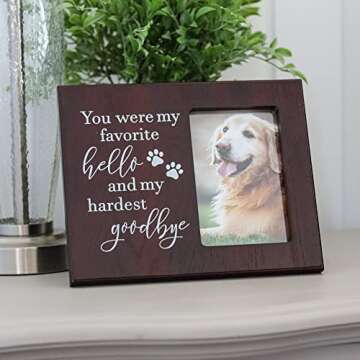 Elegant Dog Memorial Gift - Favorite Hello and Hardest Goodbye