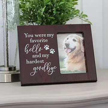 Elegant Dog Memorial Gift - Favorite Hello and Hardest Goodbye