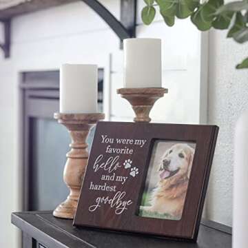 Elegant Dog Memorial Gift - Favorite Hello and Hardest Goodbye