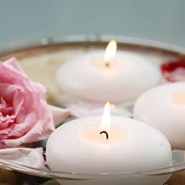 Tuyai (Set of 36) Floating Candles - 3 Inch White Dripless Wax Candles for Special Occasions