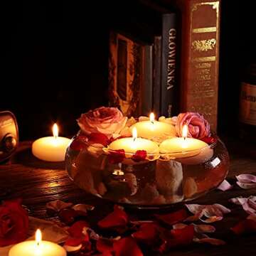 Tuyai Floating Candles Set - Dripless White Wax, Perfect for Events