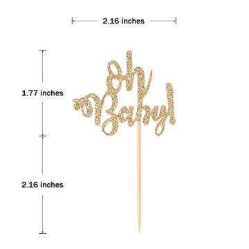 Donoter 48 Pcs Glitter Cupcake Toppers for Celebrations