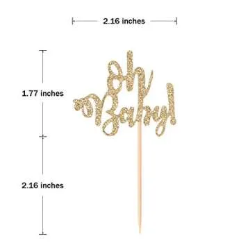 Donoter 48 Pcs Glitter Cupcake Toppers for Celebrations