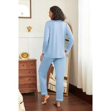 Ekouaer Women's Soft Pajama Set - Long Sleeve and Pants