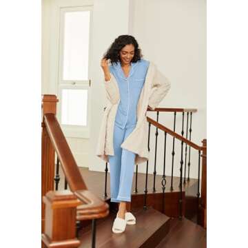 Ekouaer Women's Soft Pajama Set - Long Sleeve and Pants