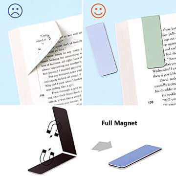 UpUDo 12 Pack Magnetic Bookmark, Book Marker Clip for Teachers, Students, Book Lovers, Printing on 2...
