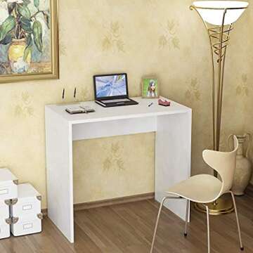 PAK Furniture Sapphire Study Computer Home Office Student Desk 24 Inch, Space Saving Modern Simple S...