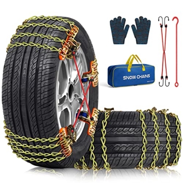 Snow Tire Chains for Car SUV Pickup Trucks, Universal Car Snow Chains, Snow Traction for Tires, Fit ...