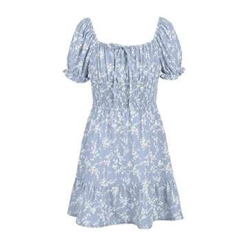 Goranbon Girls' Summer Floral Dress Puff Sleeve Style