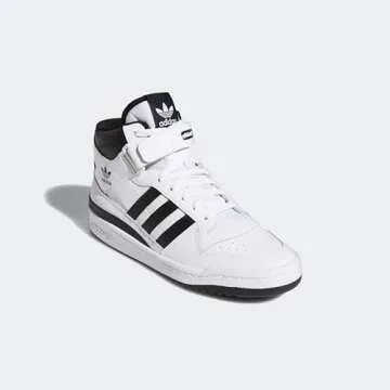 adidas Men's Forum Mid Sneaker, White/Black/White, 7