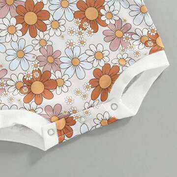 Amiblvowa Baby Girl Spring Bubble Romper Vintage Floral Long Sleeve Sweatshirt Bodysuit Newborn Infant Easter Day Outfit Clothes