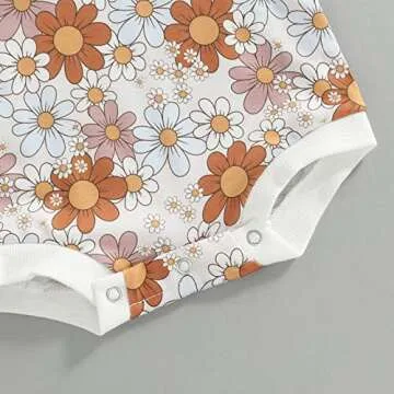 Amiblvowa Baby Girl Spring Bubble Romper Vintage Floral Long Sleeve Sweatshirt Bodysuit Newborn Infant Easter Day Outfit Clothes