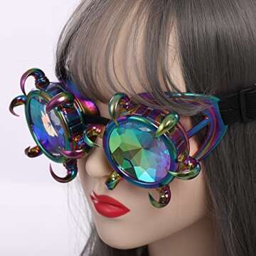 GRACEART Women's Burning Man Ultra Music Festival Accessories Goggles Steampunk Glasses Sunglasses