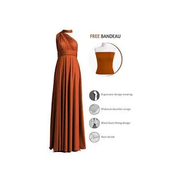 72styles Bridesmaid Dress Convertible Maxi Dress Burnt Orange - 72 Styles Available