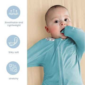 ZIGJOY Shark-Fin Transition Swaddle - 0.5 Tog Rayon Made from Bamboo Sleep Sack Transitional Swaddle Sack Baby Wearable Blanket with 2-Way Zipper, Blue, 3-6 Months