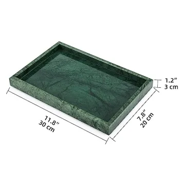 HESHIBI 100% Natural Marble Tray for Home Decor
