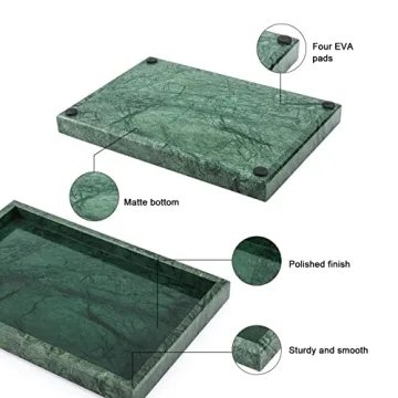 HESHIBI 100% Natural Marble Tray for Home Decor