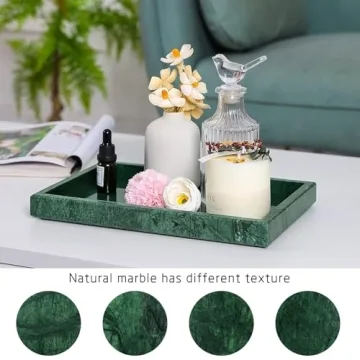 HESHIBI 100% Natural Marble Tray for Home Decor