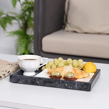HESHIBI 100% Natural Marble Tray for Home Decor