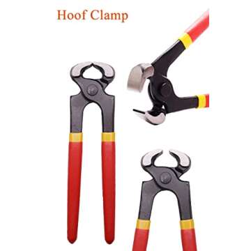 8 inch Farrier Hoof Tool Kit（5 Piece） Mini Rasp Hoof File Goat Pig Equine Metal Shears Farriers Hoof Nipper Cutter Handle Knife Stable Supplies