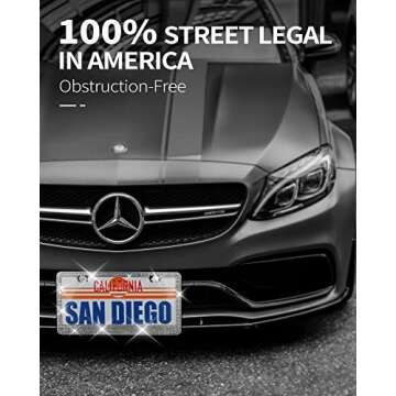 Sparkly Rhinestone License Plate Frame for Women