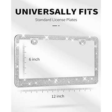 Sparkly Rhinestone License Plate Frame for Women
