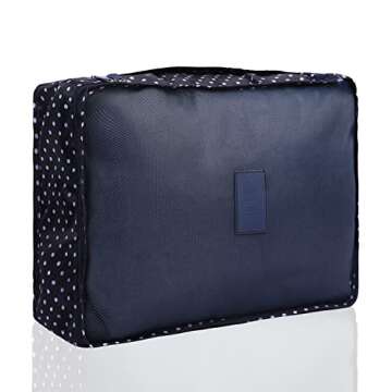 jealkip Travel Packing Cubes Lightweight,6 Set Luggage Organizers for Suitcase,Travel Accessories Bags for Clothes Shoes Electronics Cosmetics Toiletries Navy Point