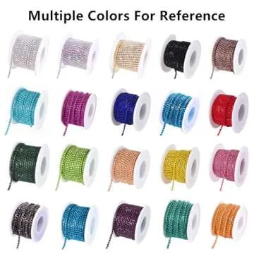 Blinginbox 10 Yards Crystal Rhinestone Trim Ribbon Close Chain for Sewing Bedazzling SS16 Jewels for Crafting Wedding Party DIY Decoration Shoe Vases 0.15inches 4mm Sliver Base with Clear Diamonds